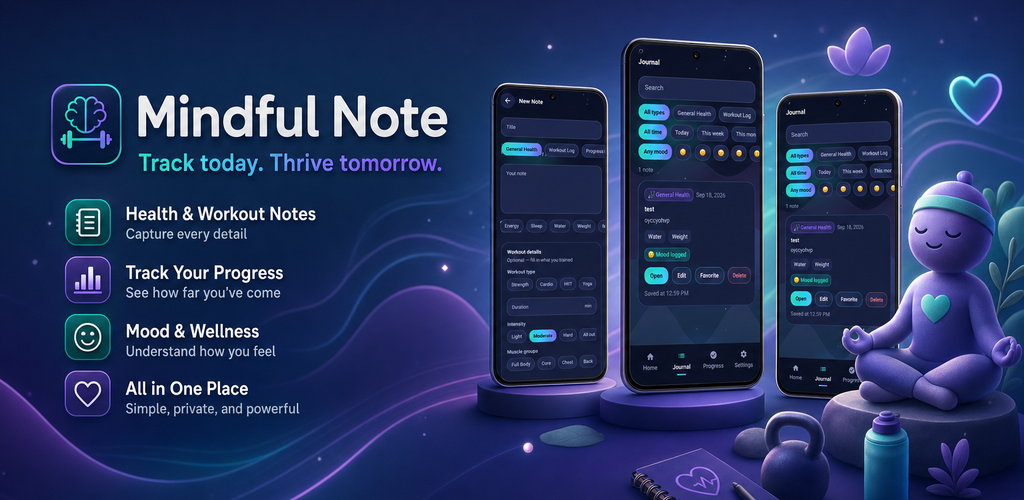 Mindful Note mobile app presentation